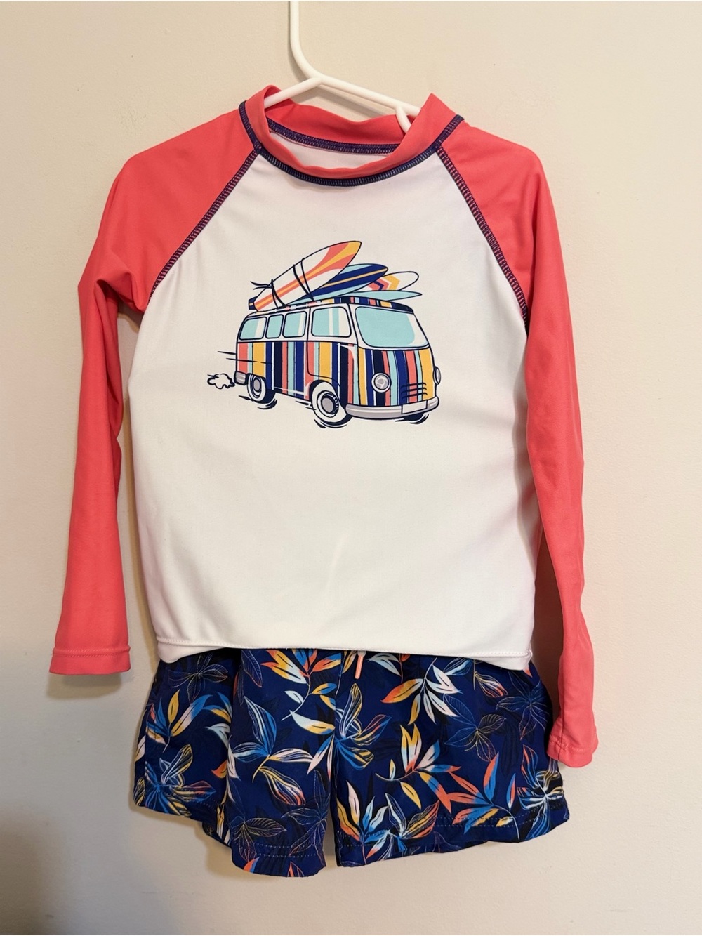 B cool | Toddler Long-Sleeve Rash Guard & Swim Trunks Set | Size 3T